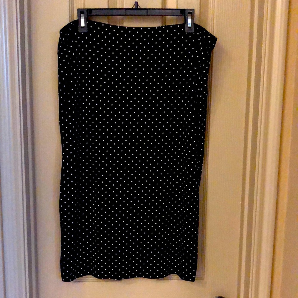 Black Polka Dot Pencil Skirt - Classic Women's Skirt
